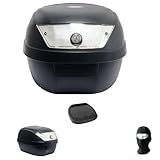 KOMPATIBEL MIT Honda SH 150 i Koffer TOP CASE 28 LT SCHWARZ + Platte + Griff FÜR Motorrad-Roller-GEPÄCKTRÄGER FÜR Full-FACE-Jet-MODULAR Helm UNIVERSAL SIFAM