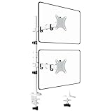 WORLDLIFT Monitor Halterung 2 Monitore Vertikale (80cm Stange) Stange höhenverstellbar für 17'-32' Zoll Bildschirme VESA 75/100 8 kg Tragfähigkeit
