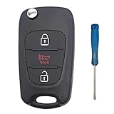 Kepdul The Remote Keyless Entry Replacement for Kia Key Fob Shell Compatible with 2010-2013 Kia Soul 2012-2014 Kia Rio Sportage (Black-1)