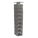 Zeller 14614 Hänge-Aufbewahrung, 8 Fächer, Vlies, Stoff, grau, 18 x 30 x 105 cm