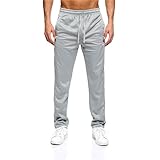 C-IN-C Herren Sport-Trainingshose mit Taschen – Glattes High-Performance Material, Atmungsaktiv & Bewegungsfreundlich (DE/NL/SE/PL, Alphanumerisch, L, Regular, Regular, Grau)