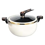 Mini-Kochtopf aus Gusseisen mit Nicht-Beschichtung für einfache Reinigung und Kochen, 8 l, Weiß