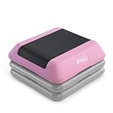 Circuit Fitness by Marcy Step-PINK02-2R Höhenverstellbare Aerobic-Stufe mit 2 Erhöhungen, rutschfeste Gummi-Oberfläche, Heimübung, Fitnesstraining, 40,6 x 40,6 cm, Rosa