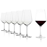 Stölzle Lausitz Bordeauxgläser Revolution 6er Set 650 ml – Hochwertige Weingläser ideal für Bordeaux – Elegante Rotweingläser aus Kristallglas für maximale Aromaentfaltung – Spülmaschinenfest