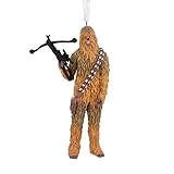 Hallmark Star Wars Chewbacca mit Schleife, Weihnachtsdekoration, Braun, H 9,4 cm x B 5,1 cm x L 3,5 cm, 25574832