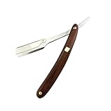 SOIMISS Holzgriff Rasiermesser Klinge Herren Vintage Bart Rasierer Metall Rasierhobel Sicherer Nassrasierer für Barbershop und Reise Geeignet