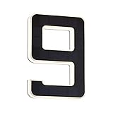 Paulmann 79850 LED Solar Hausnummer 9 IP44 Warmweiß Akku wechselbar incl. 1x0,2 Watt Solarleuchte Schwarz Solarlampe Kunststoff Solarlicht 3000 K