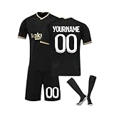 Generisch Barca Personalisiert Fußball Trikot mit Eigenem Namen Nummern für Kinder and Erwachsener, Fussball Trikot Shorts Socken Sets für Jungen Herren Trainingsanzug
