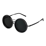 Retro Runde Sonnenbrille Herren Polarisierte Vintage Steampunk Sonnenbrille Damen Rund Hippie UV400-Schutz, 1-9 Getriebe Polarisierte Brille, Verstellbare Tönung Sonnenbrille