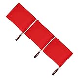 BESPORTBLE 1 Satz Warnflagge Fußball-schiedsrichterfahnen Signal Kommandant Flagge Sportfahnen Schiedsrichterlinienfahne Handfahnen Offizielle Flagge Bausatz Polyester Baumwolle Rot 3 Stück
