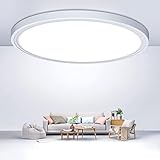 Led Deckenleuchte Flach Rund Deckenlampe 18W - Modern Kaltweiß 6500K 1600LM Led LampLed Deckenbeleuchtung für Badezimmer Schlafzimmer Wohnzimmer Küche Bad Keller Balkon,Ultra Dünn Ø 230*H24mm IP44