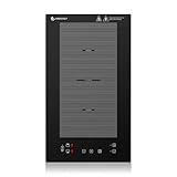 AMZCHEF Induktionskochfeld 2 platten, induktionskochplatte mit Flexzonen und Stecker, 10 Leistungsstufen, Sicherheitsschloss und Timer, Überhitzungsschutz, Touch-Schieberegler, BBQ, Schwarz, 3300W