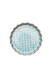 Tranquillo Quicheform aus Steinzeug mit handgestempeltem Print blau ART DECO, Ø 22 x 4 cm