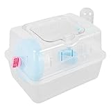 Abaodam Transparenter Hamster Tragkäfig Kleiner Multifunktionaler Kleintierkäfig aus Leichtem Tragbare Meerschweinchen Transportbox für Outdoor Kompakt und Einfach zu Reinigen