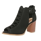 Plateaupumpe, hohe Absätze, geschlossene Spitze, Schleife, Strick, für Arbeitspumpen, Pumps, schwarz, für Damen, hohe Ferse, für Frauen, Schwarz, 38 EU