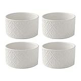 4Er-Set Soufflé Förmchen Pastetenform, Mini Individuell Keramik Auflaufförmchen Zum Backen, Formen Für Souffle Dessert, Pudding, Snack, Muffin, Cupcake, Fondants,275Ml,Weiß