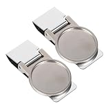 DEARMAMY 2st Geldbörse Aus Edelstahl Schlanke Geldklammer Bindemittel Klarer Halter Papier Geldumschläge Für Bargeld Budgetordner Mit Bargeldumschlägen Banktasche Rostfreier Stahl Silver
