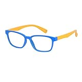JoXiGo Kinder Brille Ohne Stärke Blaulichtfilter UV Blockieren TR90 Rahmen mit Einstellbare Brillenband + Brillenetui