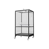 Vogelkäfig Vogelkäfig aus Metall, großer Doppelkäfig, geeignet for Papageien, Kanarienvögel, Turteltauben und Finken. Schwarze Farbe Vogelkäfige