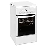 Exquisit Standherd EH 10.3 F2 | Elektro-Standherd | 50 cm | Masse-Kochfeld | 50 L Garraum | Inkl. Deckel | Weiß
