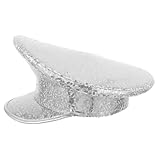 OATIPHO Flacher Hut mit Pailletten Strohhut Trucker-Hut Hummer Hut Neonhut Mützen für Männer matrosenmützen Kapitänsmütze Kostümparty-Kapitänshut Cosplay-Hut-Requisite Polyester Silver