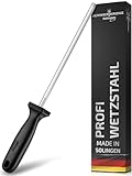 SCHWERTKRONE® Wetzstahl für Messer [MADE IN SOLINGEN - GERMANY] - Messerschärfer Stab - Wetzstab Messerstahl - Messerschärfer Knife Sharpener - Höchste Qualtiät für Profis (Chrom Vanadium) - 34cm