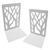 Gentpovth 2er Pack weiße Zweige Buchstütze aus Metall, Buchhalter Leseständer mit Rutschfesten Pads und Sicheren Kanten, zum Anzeigen von Büchern, Fotos, Kunsthandwerk, Desktop-Organizer Dekoration