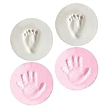 Warmhm 4 Stück Teiliges Hand Erinnerungen Neugeborenen Keepsakes Personalisierbare Gipsabdrücke für DIY für Shower