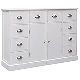 Jinbola Sideboard mit 10 Schubladen, 113 x 30 x 79 cm, Weiß