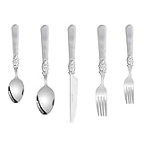 Küchen-Silber-Set aus Edelstahl, Silberbesteck-Set aus Edelstahl, hochglanzpoliert, robustes Besteckset, Steakbesteck,