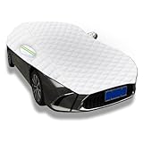 Autoabdeckung für Ford Mustang 6 Fastback 2015- | 4784 x 1916 x 1367 mm | Auto Halbgarage Abdeckhaube Auto Hagelschutz, UV Schutz Atmungsaktiv Staubdicht, Mit Reflektorstreifen(Silver)
