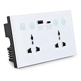 Eieenotee EU UK US Universalstecker Tuya WiFi Smart Steckdosenschalter mit USB- und Typ-C-Anschluss Steckdose Smart Life