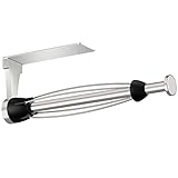 VEHHE Küchenrollenhalter Edelstahl, Silber Einhand Bedienbarer Küchenrollenhalter Ohne Bohren mit Dämpfungseffekt, Selbstklebend oder Gebohrt für Küche, Bad