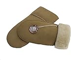 Reissner Lammfelle warme Merino Lammfell Fäustlinge Faust Handschuhe für Damen und Herren HDS-FAUST1-M-BEI beige M (Handumfang 19cm)