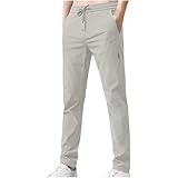 Flodxo Golfhose für Herren, Stretch, gerades Bein, schmale Passform, elastische Taille, Hose mit Taschen, Übergröße, formelle Arbeitshose, klassische, bequeme Trainingshose, Walking-Jogginghose,