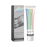 2-In-1 Natürliches Essenzextrakt-Silber-Haarfärbemittel, Silver Metallic Hair Dye, Silver Gray Natural Hair Dye Cream, Leichtes Färben und Entfärben, Haarschonend, Permanente Haarfarbe (1)