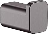 hansgrohe AddStoris - Handtuchhaken, Handtuchhalter, Bademantelhaken, verdeckte Befestigung, Badezimmer Zubehör, Brushed Black Chrome, 41742340