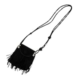 Beaupretty Vintage Quaste Umhängetasche für Damen Stilvolle Fransen Schultertasche Handytasche mit Ausreichend für Smartphone Kleine Utensilien für Outfits