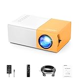 Mini Beamer, Vamvo YG300 Pro-Mini-Projektor, Tragbarer Filmprojektor 1080p Unterstützt für Kindergeschenk, Heimkino, kompatibel mit Smartphone / Laptop / PS4 / Firestick