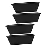 IWOWHERO 4 Stück Teiliges Großes Rechteckiges Pflanzgefäß aus Kunststoff mit Abfluss für Blumen und Gemüse Vielseitiger Leichter Blumenkasten für Balkon Garten Terrasse und Fensterbank