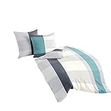Bierbaum Bettwäsche 4643, Mako-Satin, Designed in Germany, ozean 15, 135x200 + 80x80 cm