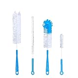 Bürste Reinigung Wasserflaschen-Reinigungsbürsten-Set, 4-teilig, Flaschenwaschbürste mit langem Griff und Strohhalmbürste, Reinigungsbürsten für Kesselausgussdeckel für Bierflaschen mit schmalem Hals,