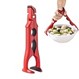 Heizzange - Rutschfester Thermoschutz, Doppelkopf-Schüsselclip, Hebezange für Pizzapfannen | Zange für Hausküchen, Partys, Grills und Profis