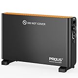 PROUS Konvektor Heizung Energiesparend mit Turbo-Ventilator, 2000W Heizung Elektrisch Energiesparend Kippschutz und Überhitzungsschutz, Elektroheizung Energiesparen mit Thermostat, Heizung bis 20-30m²
