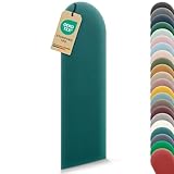 VELUYA Wandpolster Polsterplatte Rundbogen – Samt, Wandkissen 30 x 100 cm, Polsterpaneel, Oeko-TEX, Made in EU, Türkis M19