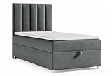 Best For Home Trinity K10 Einzelbett | Boxspringbett 100x200 Mit Bonell Federkernmatratze | Matratzentopper | Bett Mit Matratze Und Stauraum