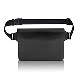 Wasserdichte Bauchtasche,Wasserdichte Tasche Schwimmen,Bauchtasche Wasserdicht,Wasserfester Beutel,IPX8 Waterproof Bag,Verstellbarem Gurt,für Wassersport,Schwimmen,Rafting,Angeln,22*15.5cm (Schwarz)