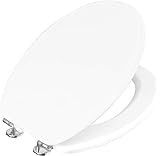 Cornat WC-Sitz 'Bern' - Klassisch weißer Look - Hochwertiger Holzkern - Komfortables Sitzgefühl - Schlichtes Design passt in jedes Badezimmer / Toilettensitz / Klodeckel / KSC00, 43.5 x 37 centimeters