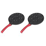 Feeuid 2X Pfannkuchen Hersteller - Antihaft Pfannkuchen Pfanne Grill Pfanne Mini Crepe Maker 7 Form Pfannkuchen mit Silikon, Schwarzes Tier