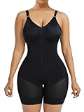 YIANNA Fajas Colombianas Shapewear Damen Body Bauchweg mit BH Shaper Stark Formend Miederbody Bodysuit Mieder Shaping Hose Schwarz S 7283